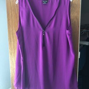 Purple Zip Tunic Top, Size 18W